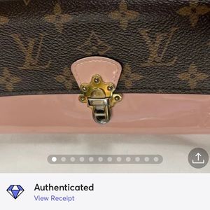 Authentic Louis Vuitton Cherrywood Long Wallet Pink Vernis Calf Leather Monogram